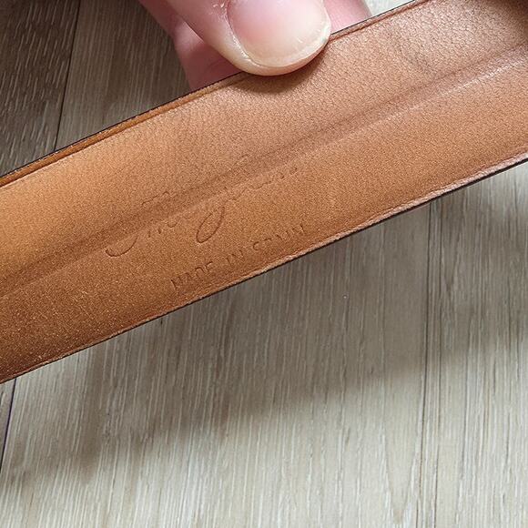 Vintage Mezlan Black Lizard Leather Belt sz 34 Medium Retro Minimalist Classic - Picture 5 of 8